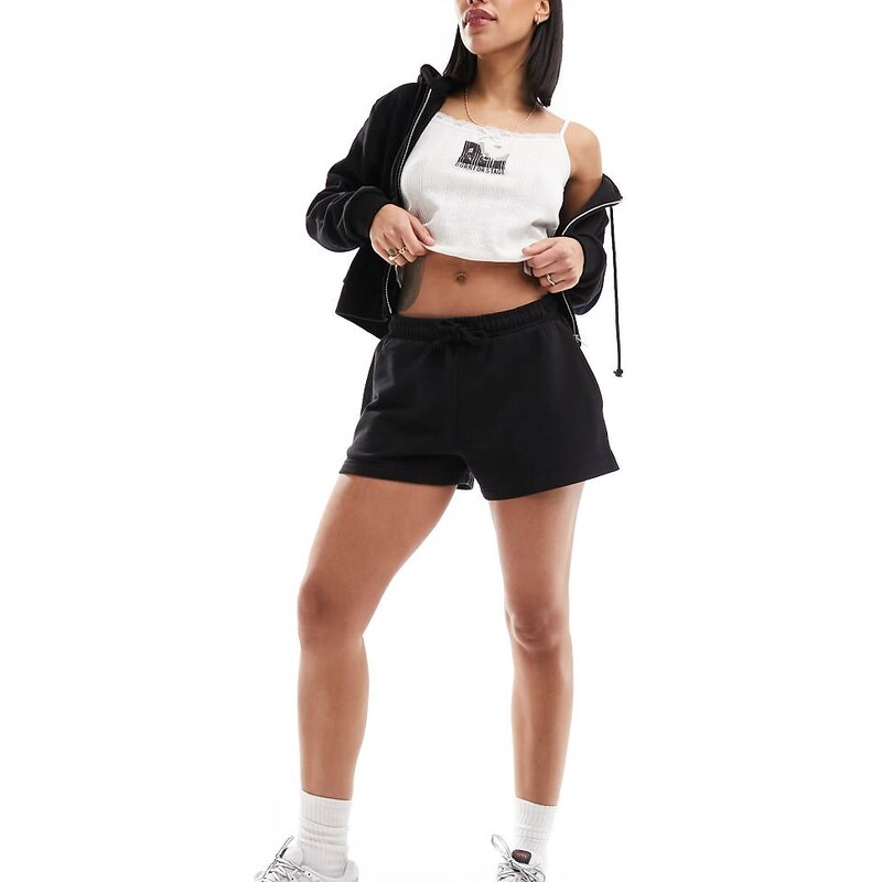Weekday Essence jersey shorts in black exclusive to ASOS