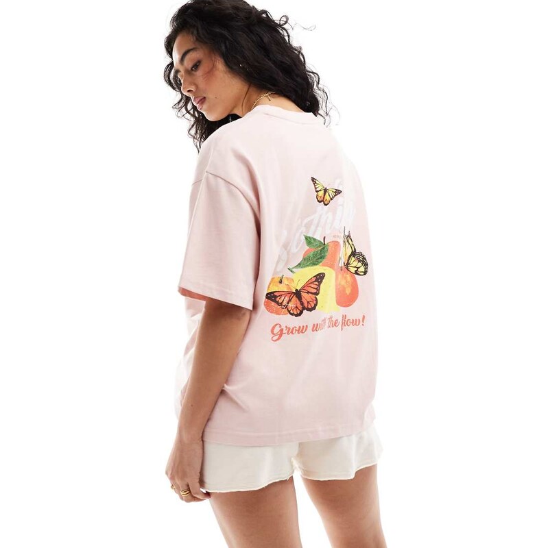 Good For Nothing fruit graphic t-shirt in light pink 100103788