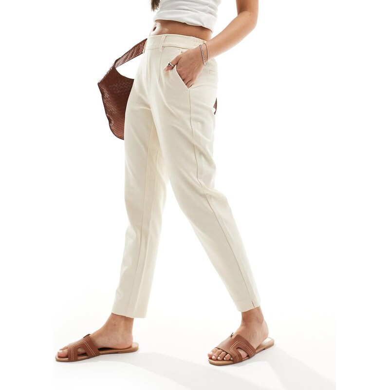 Object cropped tailored slim trousers in cream-Neutral 112818906