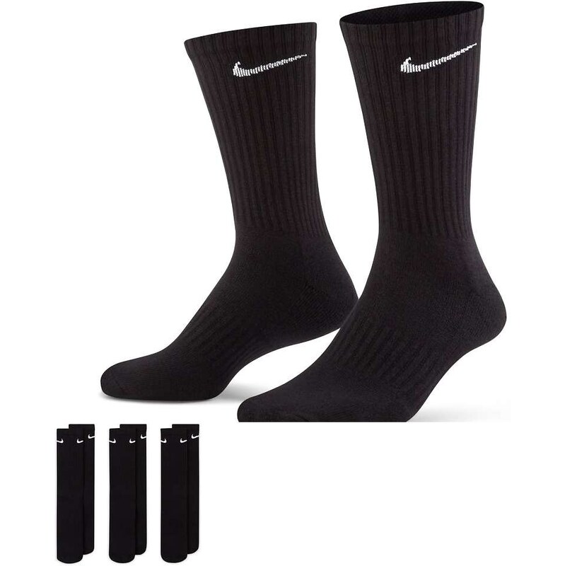 Nike Training Everyday Cushioned 3 pack crew socks in black