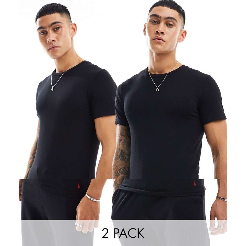 Polo Ralph Lauren 2 pack lounge t-shirts in black