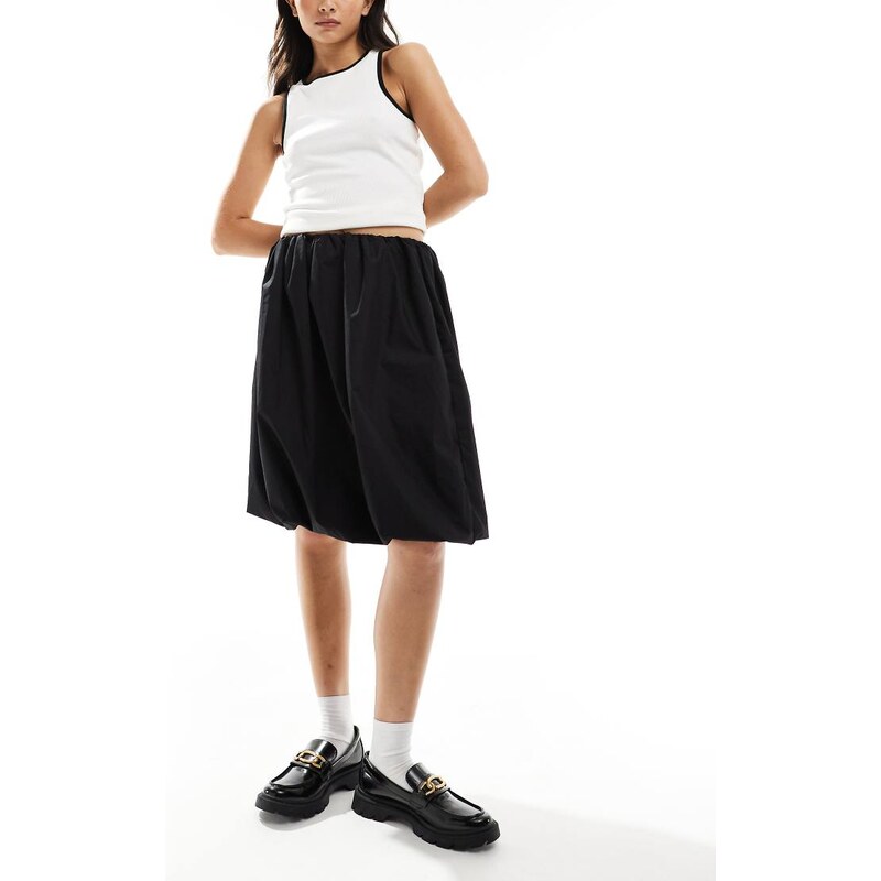 ASOS DESIGN cotton bubble midi skirt in black 115715455