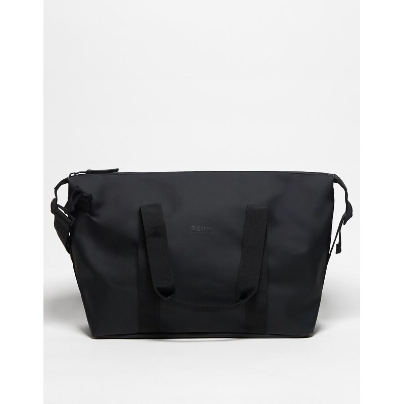 Rains 14220 unisex waterproof small weekend bag in black 100112716