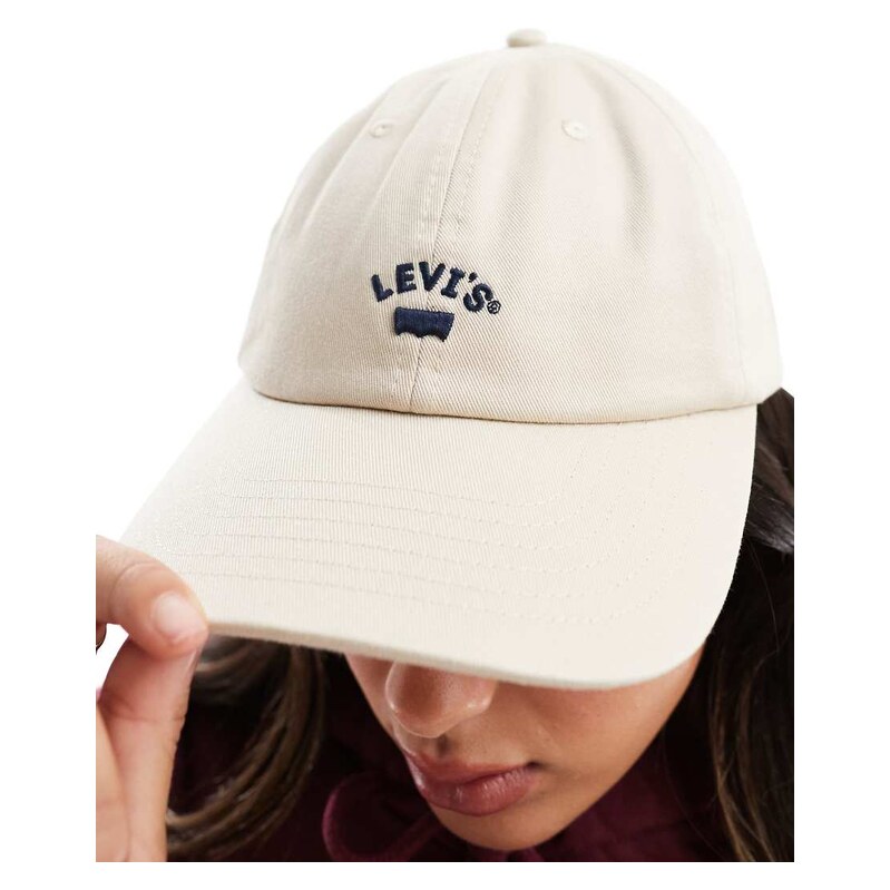 Levis Lazy girl cap with small logo in cream-White