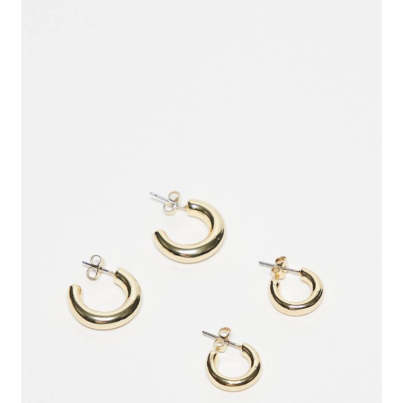 Pieces 18k plated 2-pack everyday hoop earrings in gold 100114903