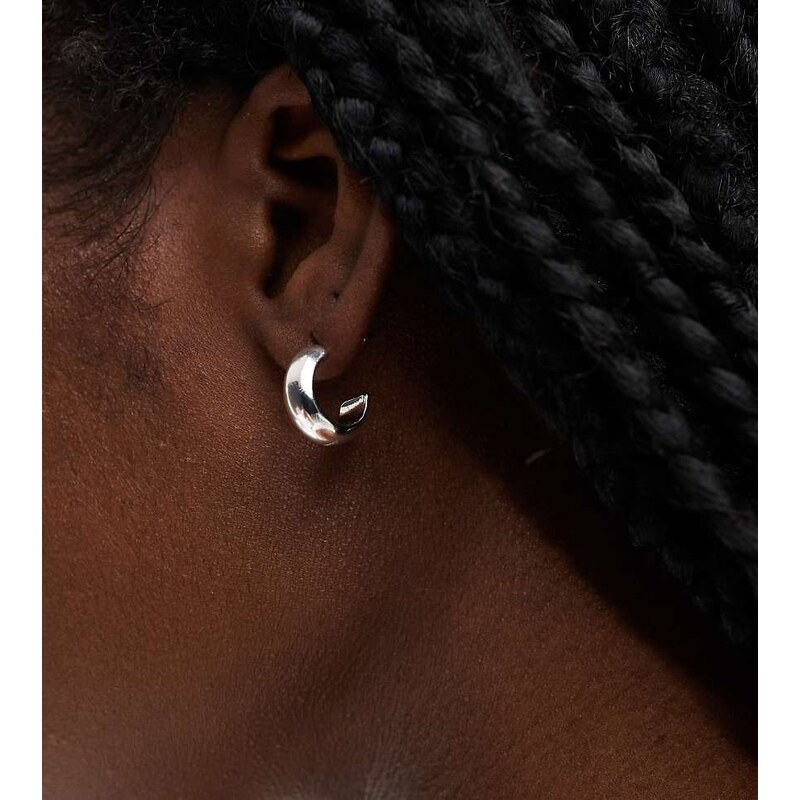 Pieces everyday hoop earrings in plated sterling silver 100114907