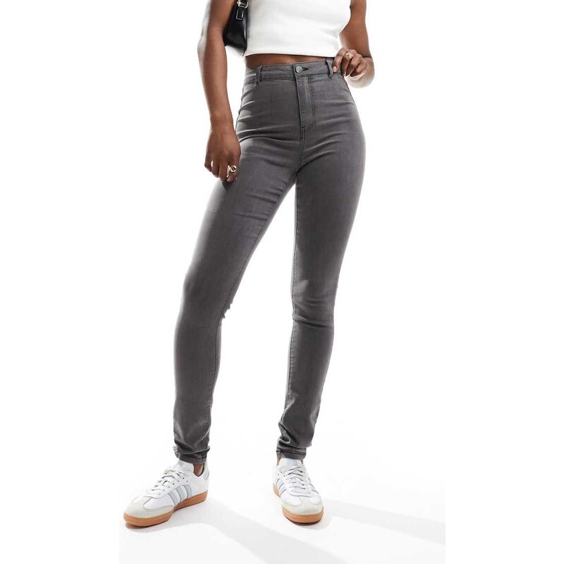 Noisy May Ella high waist skinny jeans in grey wash 100114478