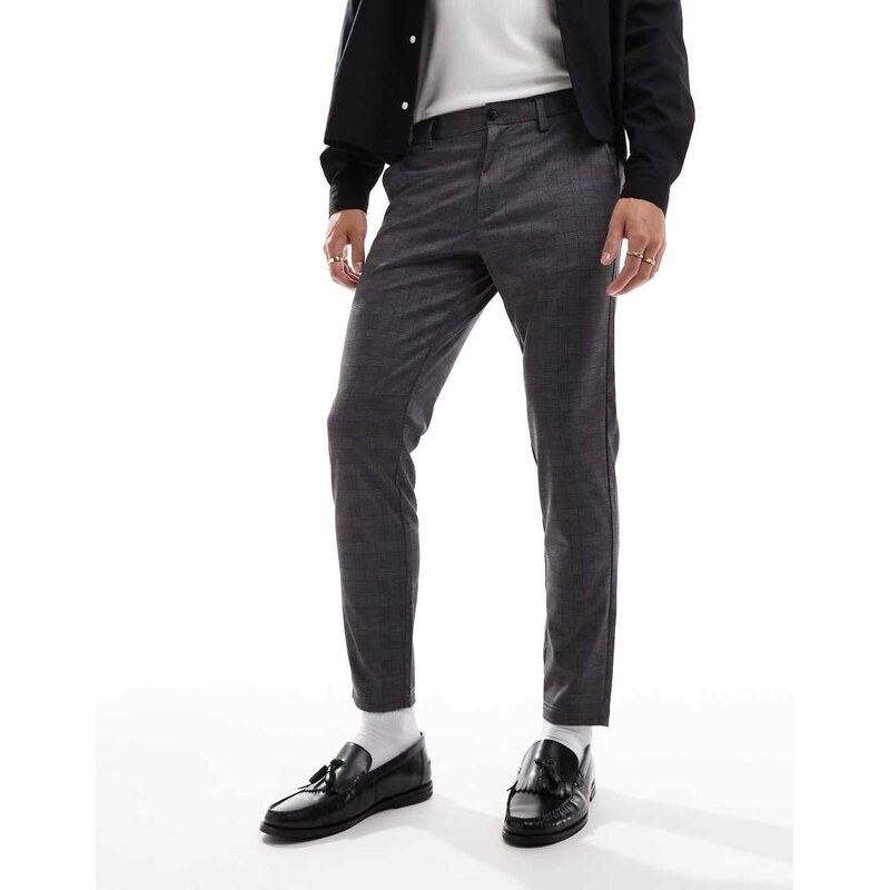 Jack & Jones slim smart trouser in grey check