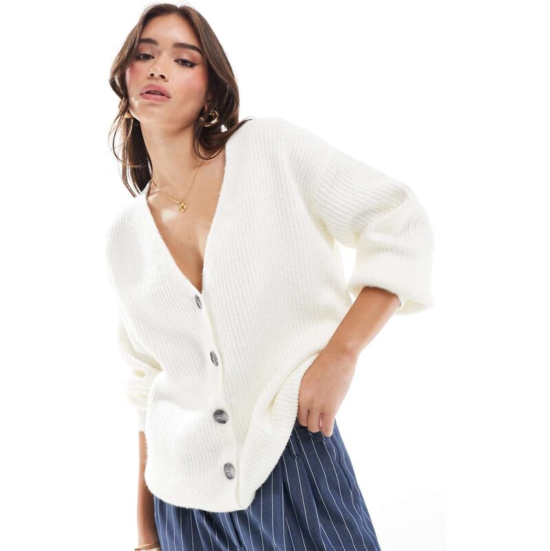 Cotton On oversized cardigan in porcelain-White