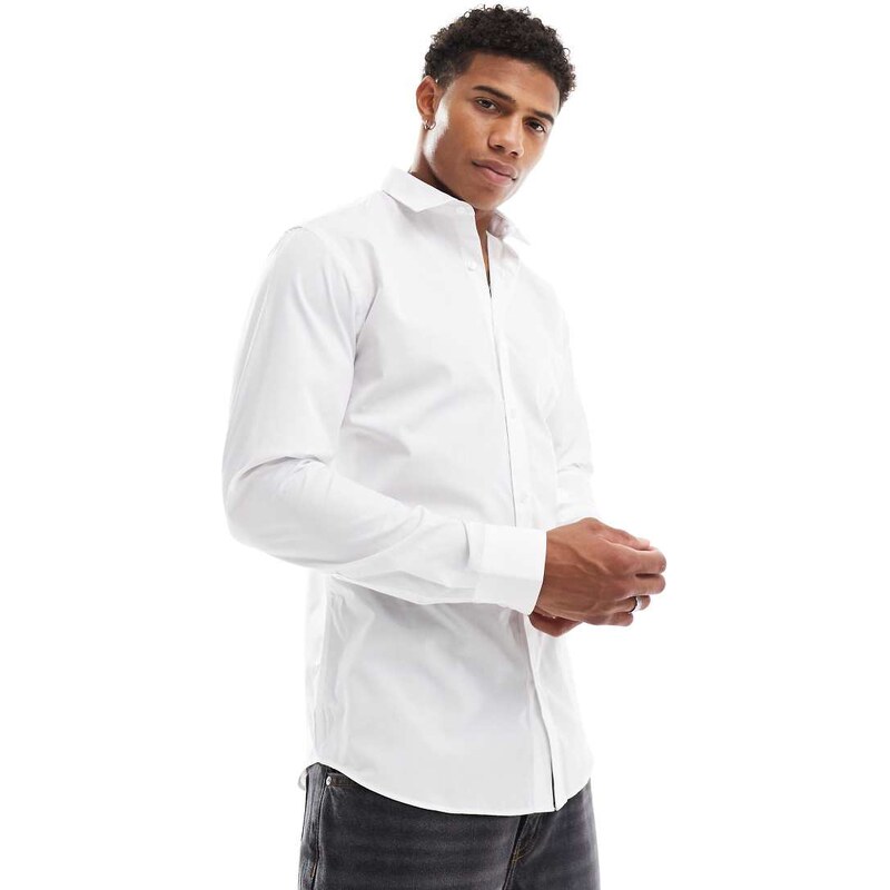 Jack & Jones slim fit smart shirt in white