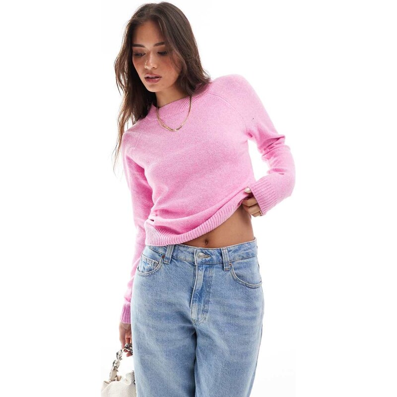 Vero Moda round neck knitted jumper in pink