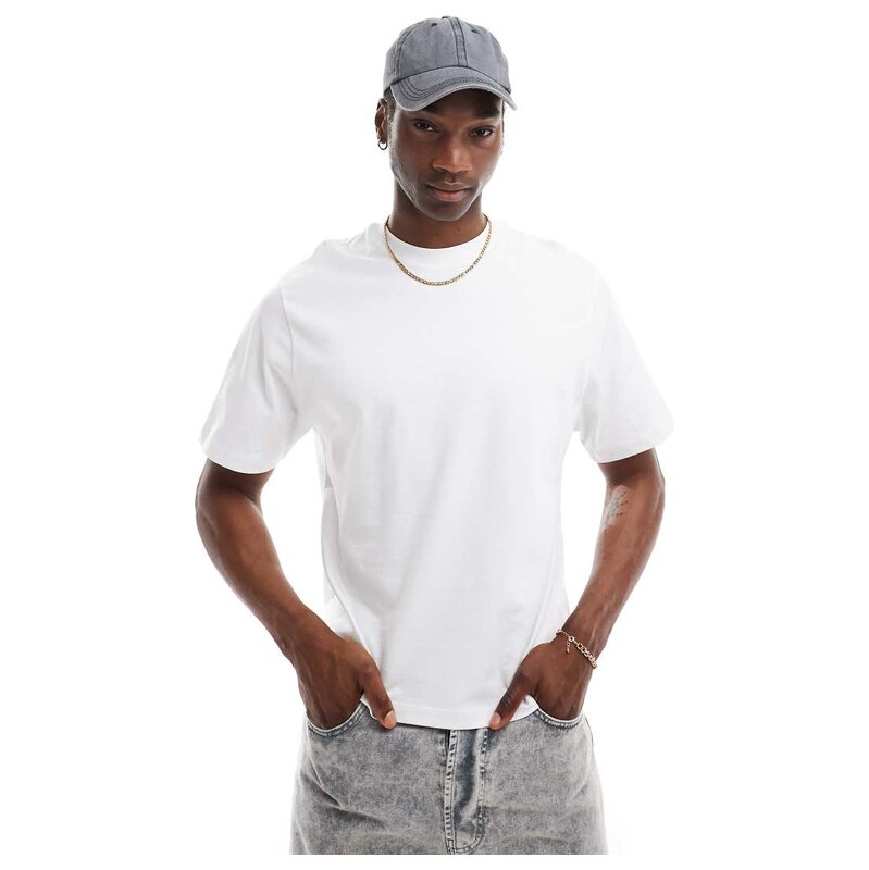 Reclaimed Vintage cropped boxy t-shirt in white