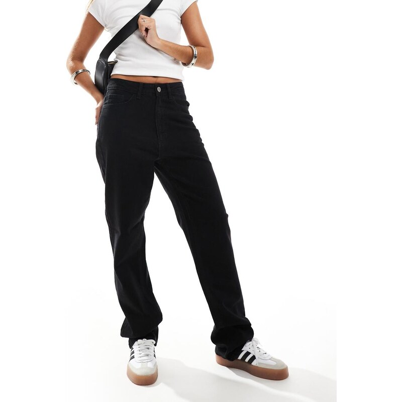 Vila Kelly high waist wide leg jeans in light black 115509943