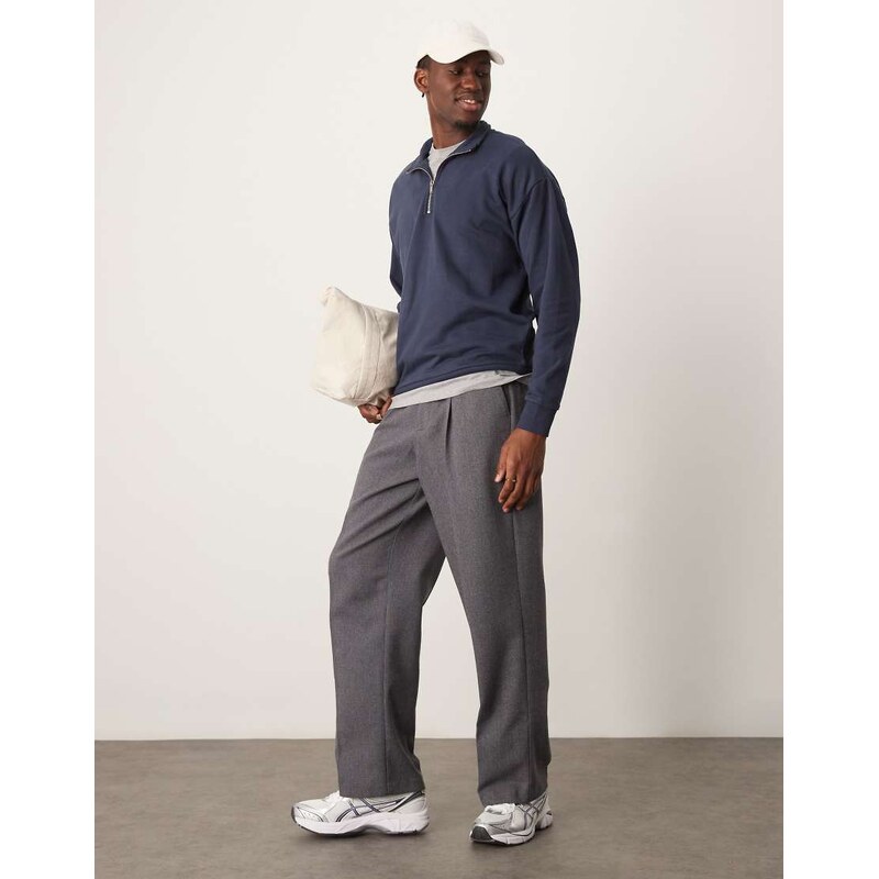 New Look 1/4 zip funnel neck in navy