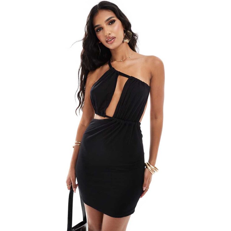 ASOS DESIGN cut away detail mini dress in black 100147725