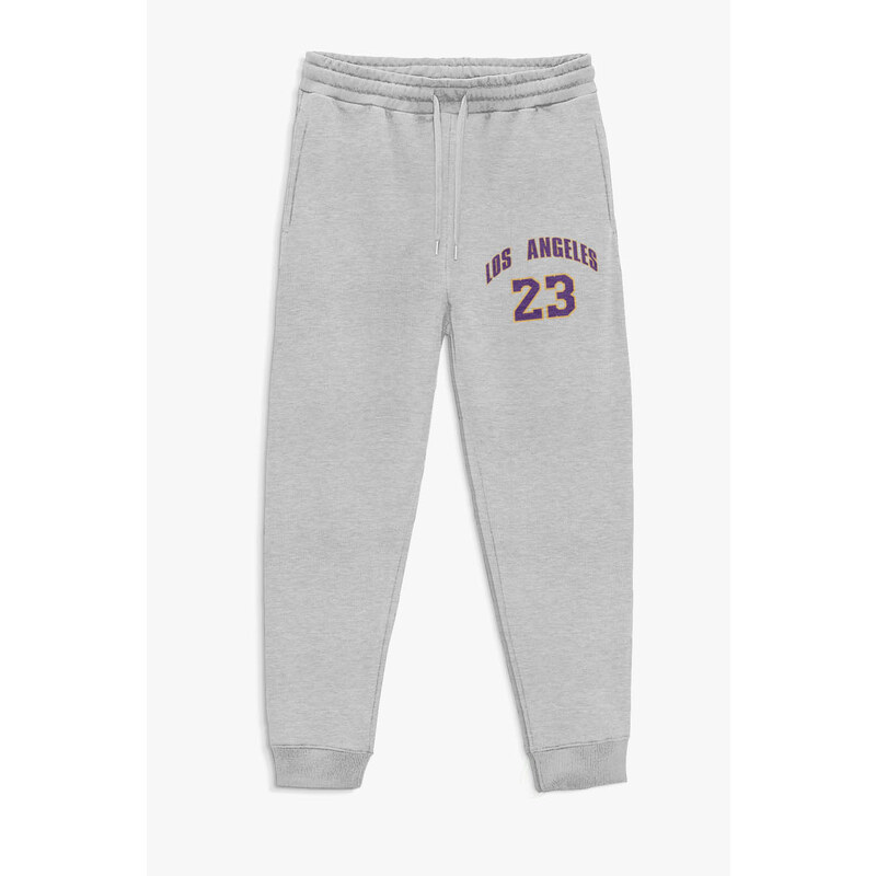 Tepláky Jogger , Barva Šedá, s Potiskem Los Angeles