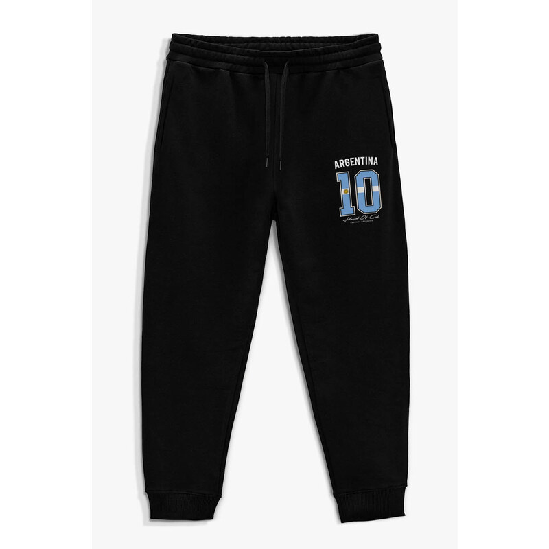 Tepláky Jogger , Barva Černá, s Potiskem Hand Of God 10