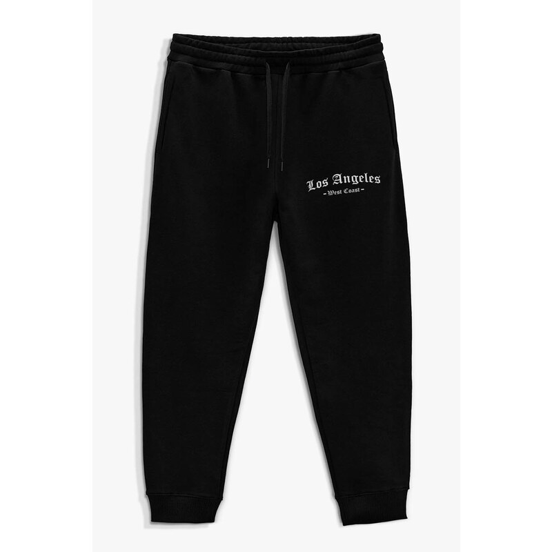 Tepláky Jogger , Barva Černá, s Potiskem West Coast Los Angeles
