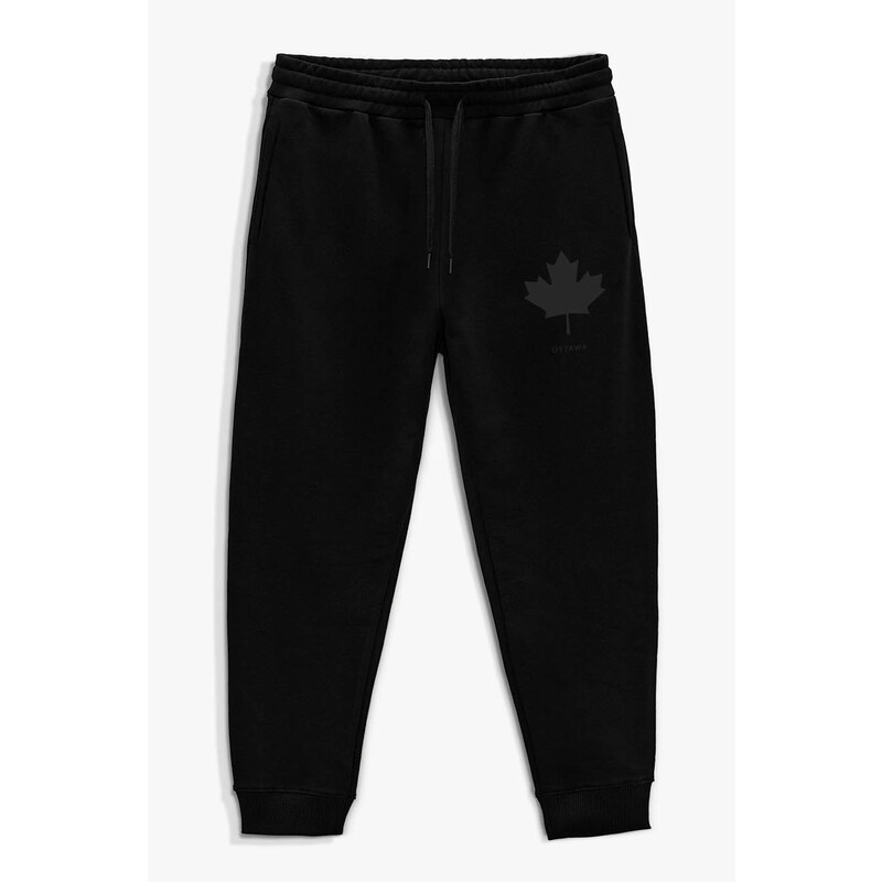 Tepláky Jogger , Barva Černá, s Potiskem Ottawa Canada