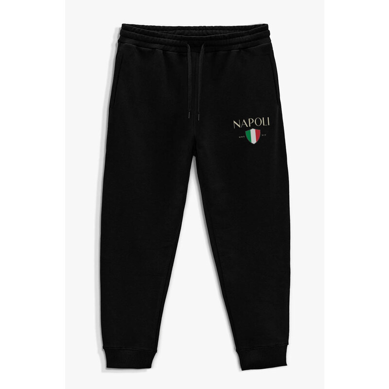 Tepláky Jogger , Barva Černá, s Potiskem Napoli
