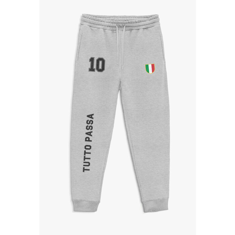 Tepláky Jogger , Barva Šedá, s Potiskem Italy 10