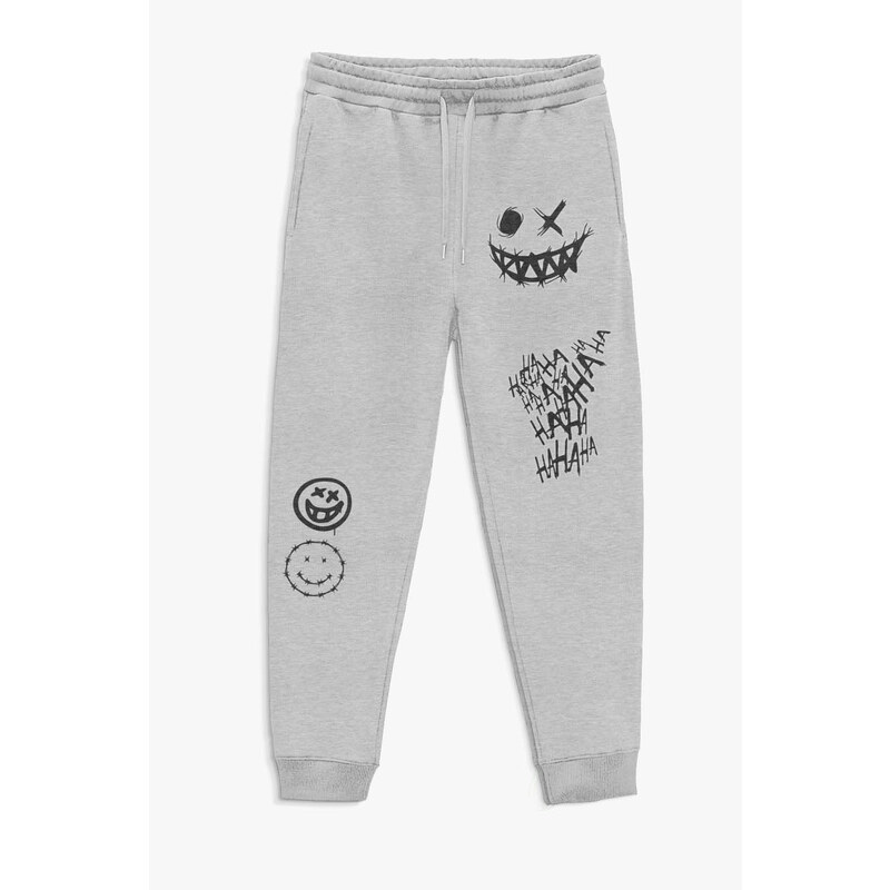 Tepláky Jogger , Barva Šedá, s Potiskem Why So Serious