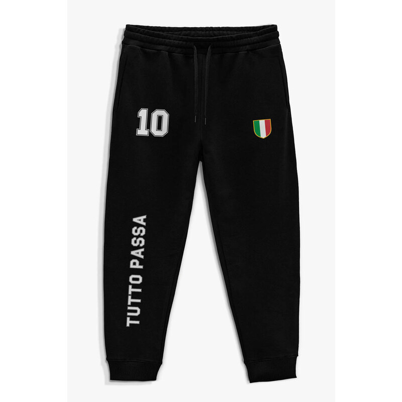 Tepláky Jogger , Barva Černá, s Potiskem Italy 10