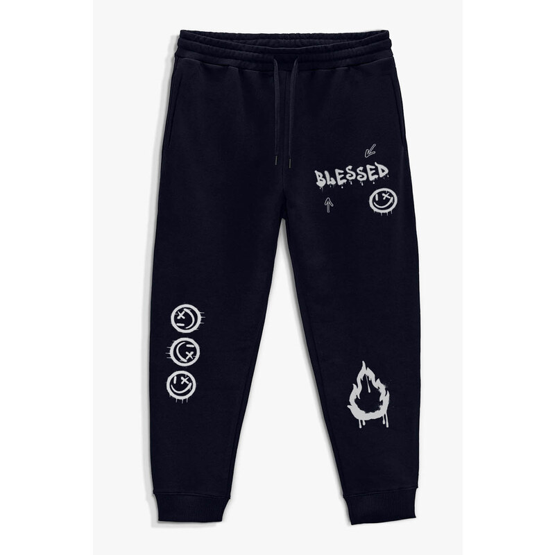 Tepláky Jogger , Barva Modrá, s Potiskem undefined