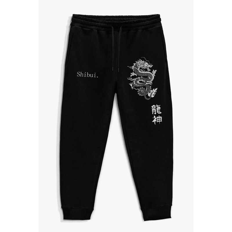 Tepláky Jogger , Barva Černá, s Potiskem Osaka