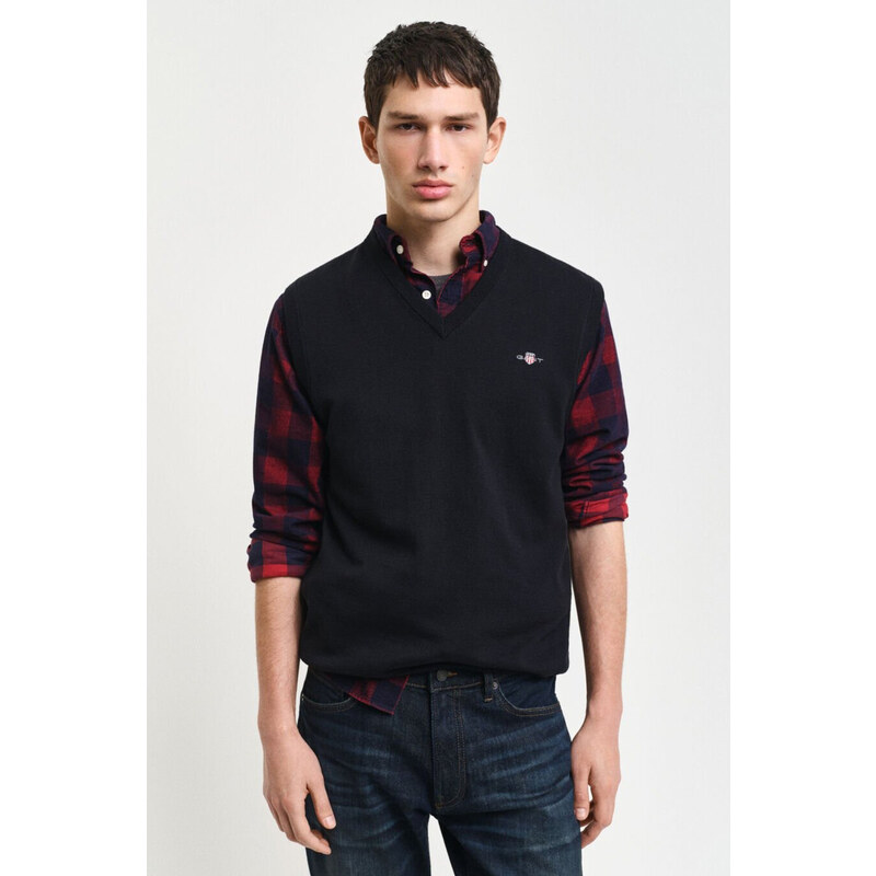VESTA GANT CLASSIC COTTON SLIPOVER BLACK