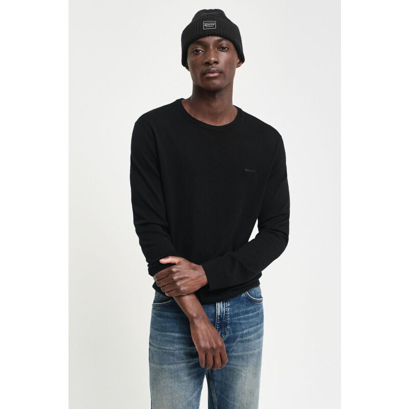 SVETR GANT EXTRAFINE MERINO WOOL C-NECK BLACK