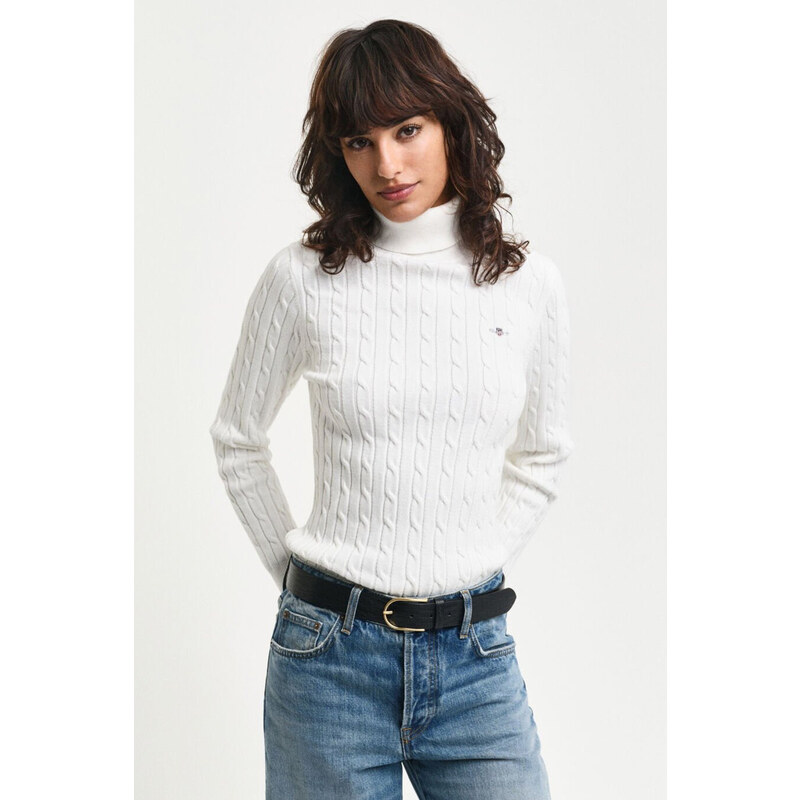 ROLÁK GANT STRETCH COTTON CABLE TURTLENECK EGGSHELL 97881066
