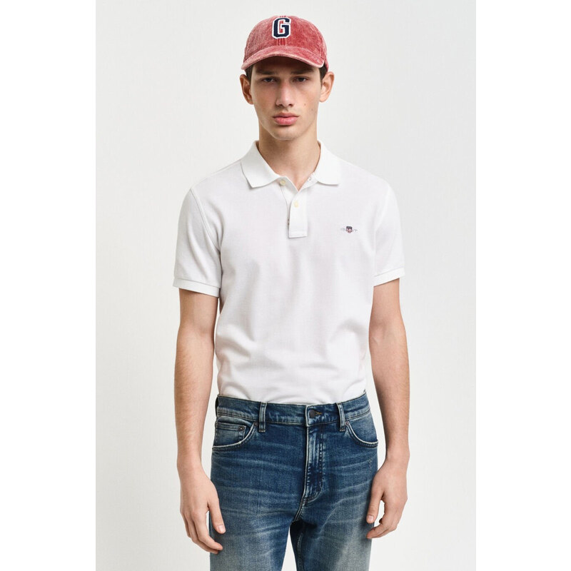 POLOKOŠILE GANT SLIM SHIELD SS PIQUE POLO WHITE