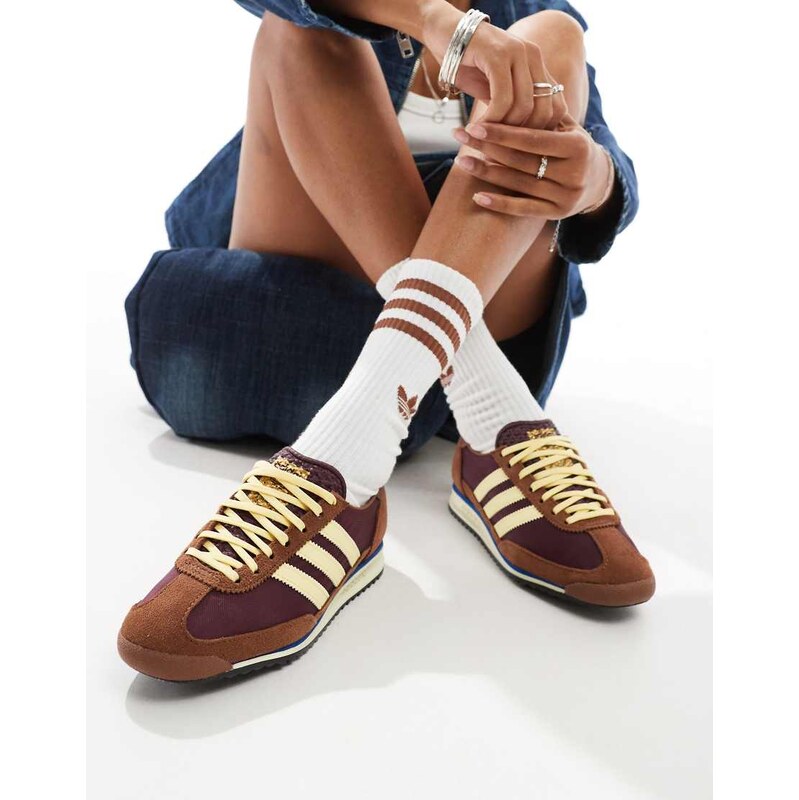 adidas Originals SL 72 OG trainers in brown and yellow-Multi