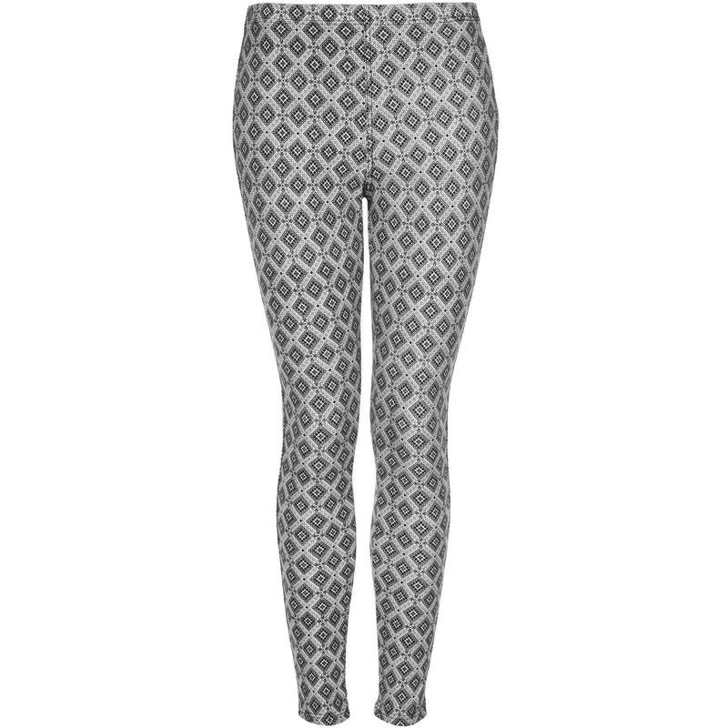 Topshop Diamond Tile Denim Leggings