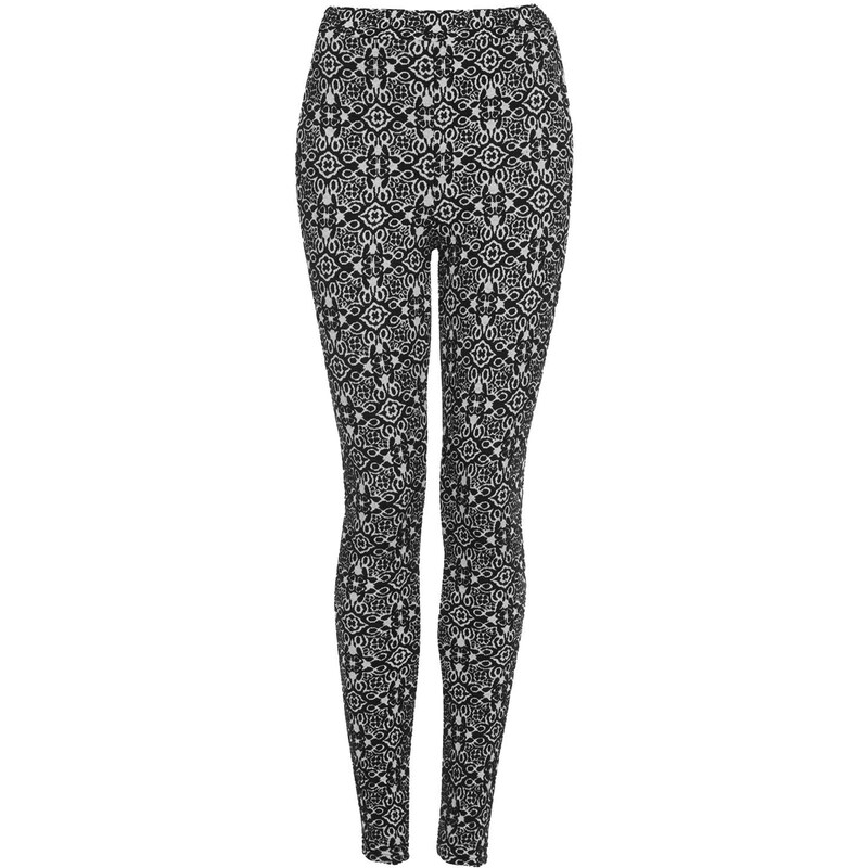 Topshop Tile Jacquard Zip Back Treggings