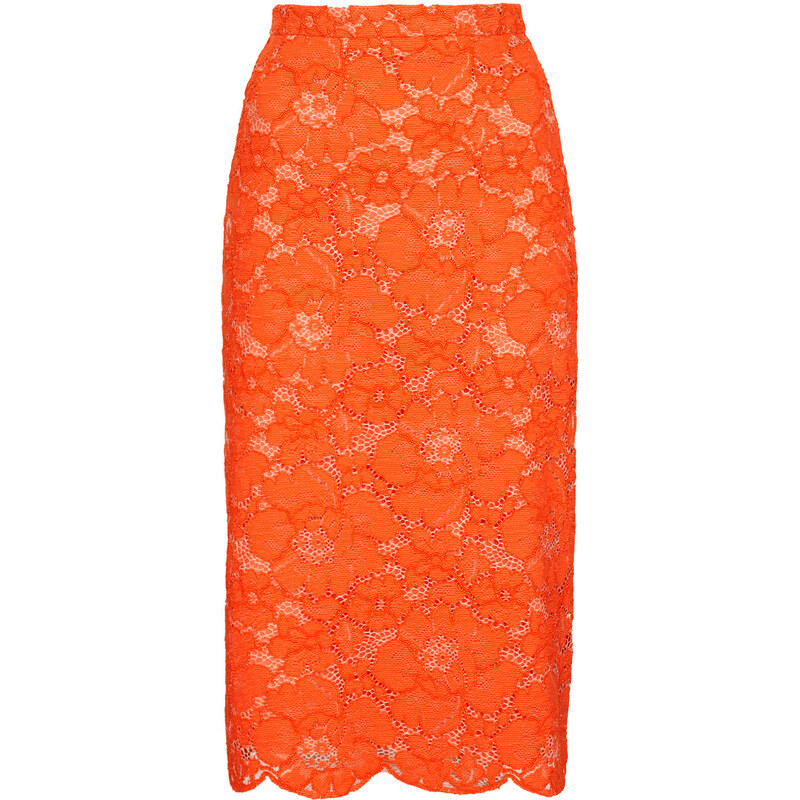 Topshop Cord Lace Pencil Skirt