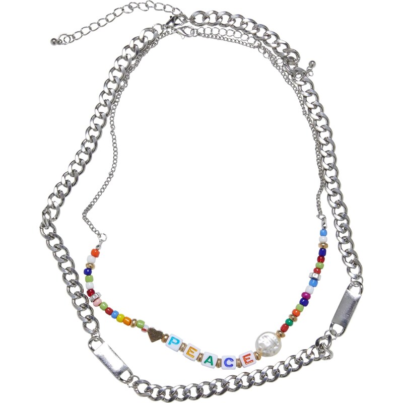 Urban Classics Řetízek Peace Bead zelená / oranžová / červená / 108898392