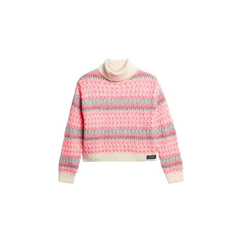 Superdry & Co Svetr šedá / růžová / přírodní bílá