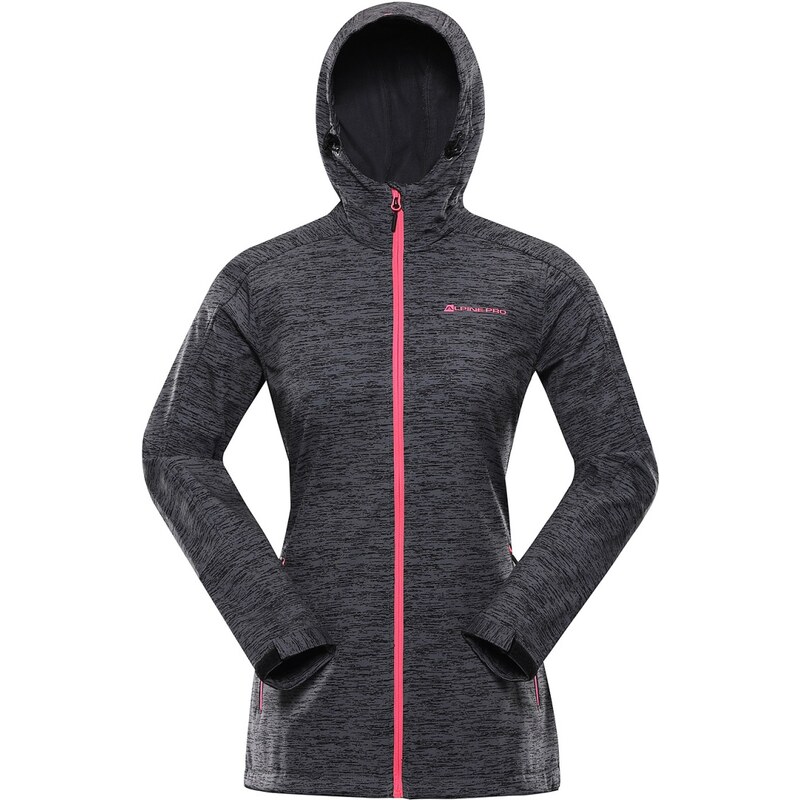 Dámská softshellová bunda s dwr úpravou ALPINE PRO HERASA šedá/růžová 100194432