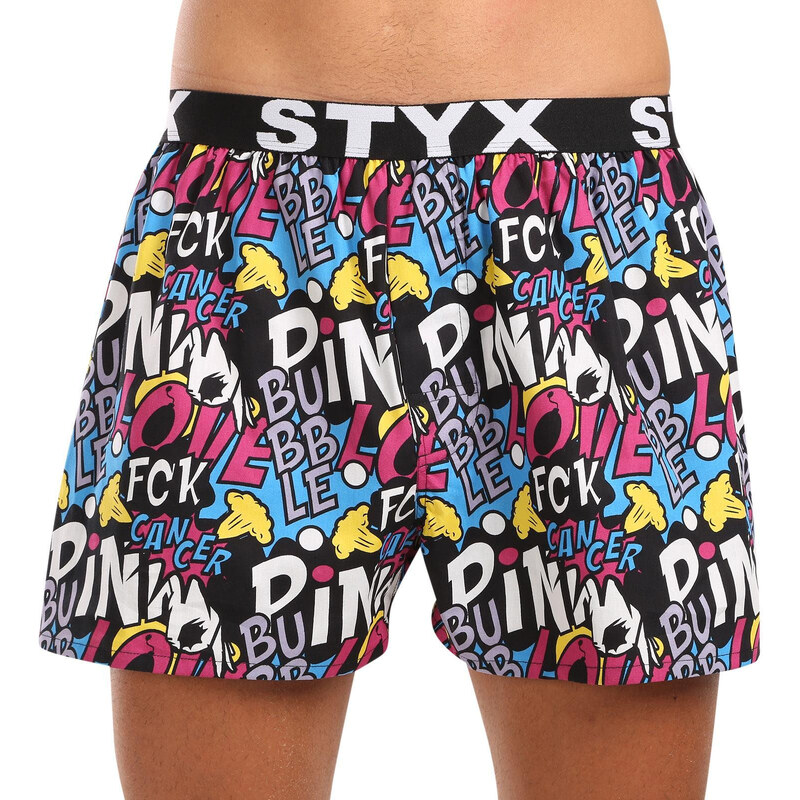 Pánské trenky Styx art sportovní guma Pink Bubble (B1058)