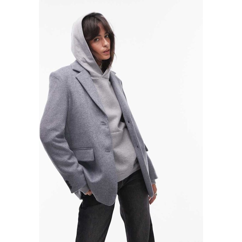 Selected wool mix blazer in grey