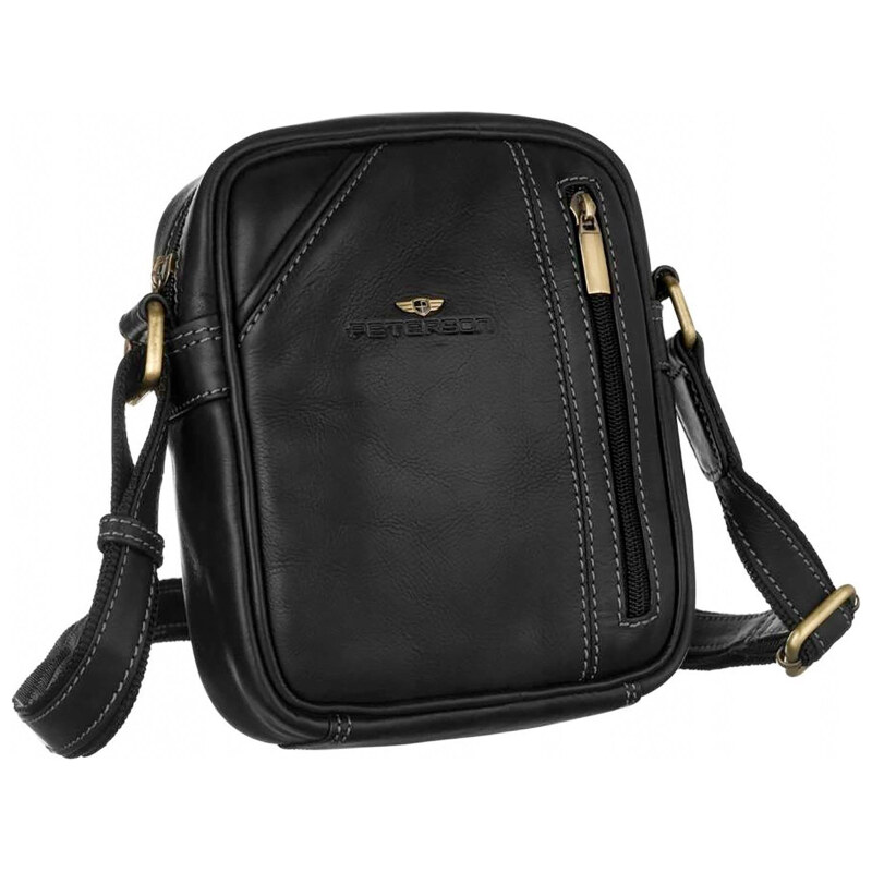Peterson Pánská kožená crossbody taška černá (GT228)