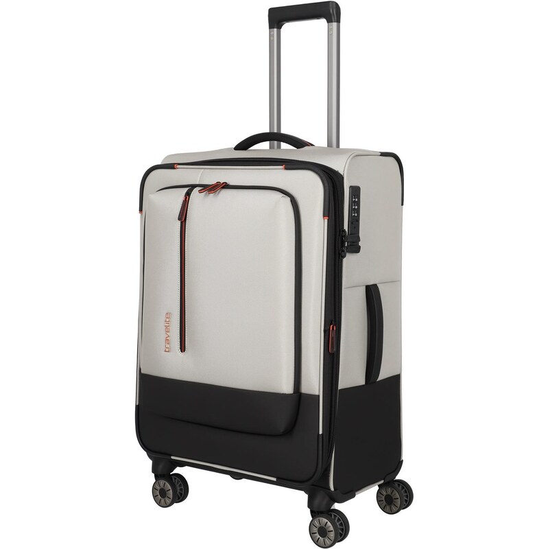 Střední textilní kufr na kolečkách Travelite Crosslite 5.0White Sand 100239453