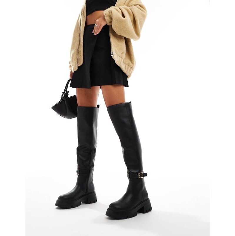 Public Desire Zelda chunky sole over the knee boots with pocket