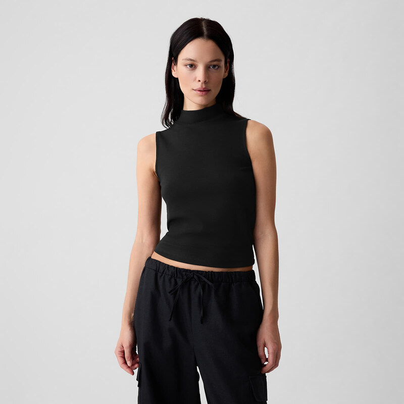 Top GAP Sleeveless Modal Mock Neck Black M 114591703