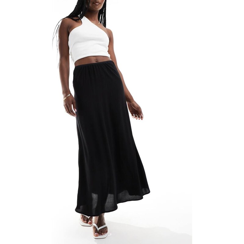 Vero Moda elasticated waist band maxi skirt in black 100256542