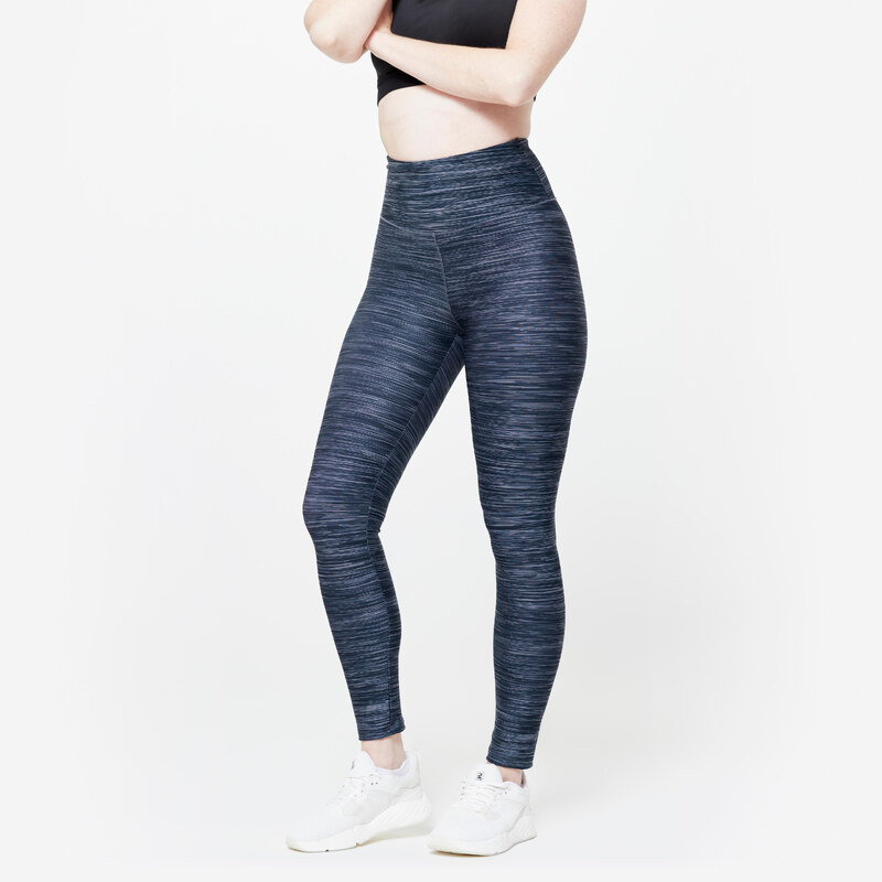 DOMYOS Dámské fitness legíny s vyšším pasem