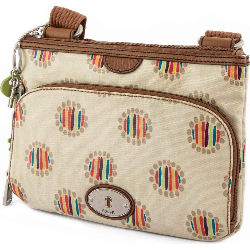 Dámská kabelka Fossil Wmns Shoulderbag Key-Per Top Zip Dot krémová 100260015