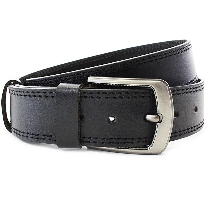 Arwel Pánský kožený opasek Caesar, Černý